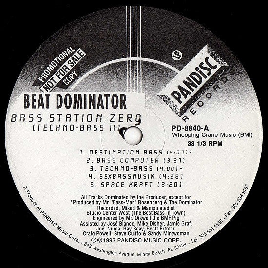 Beat Dominator - Bass Station Zero (Techno-Bass II) (LP) [US] 1st