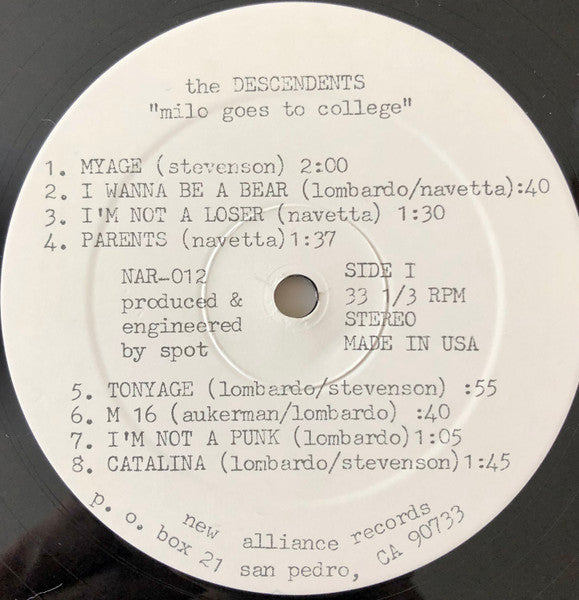 Descendents - Milo Goes To College (LP) [US] 1990 RP