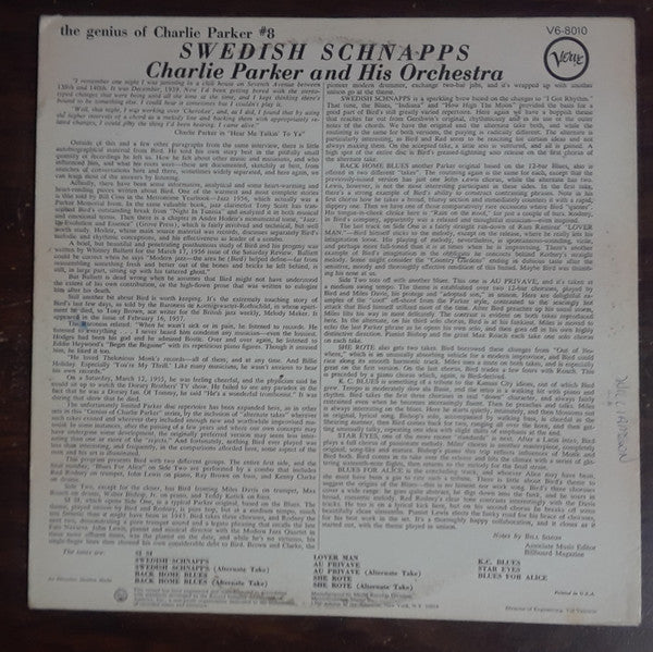 Charlie Parker And His Orchestra - Swedish Schnapps (LP) [US] RP (Very Good Plus (VG+))
