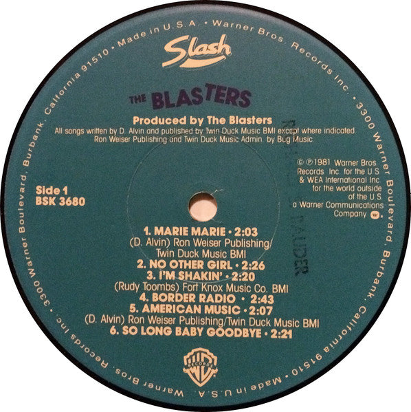 The Blasters - The Blasters (LP) [US] 1982 RP (Very Good Plus (VG+))