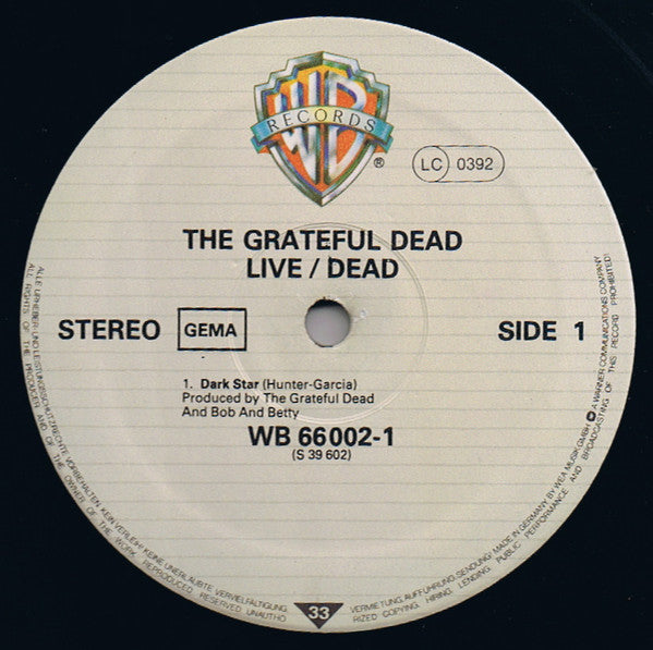 The Grateful Dead - Live/Dead (LP) [Germany] RP (Near Mint (NM or M-))