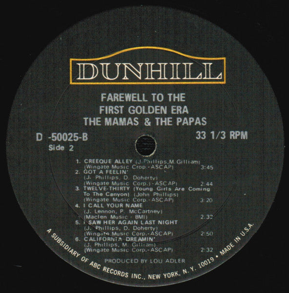 The Mamas & The Papas - Farewell To The First Golden Era (1967 MONO Compilation)