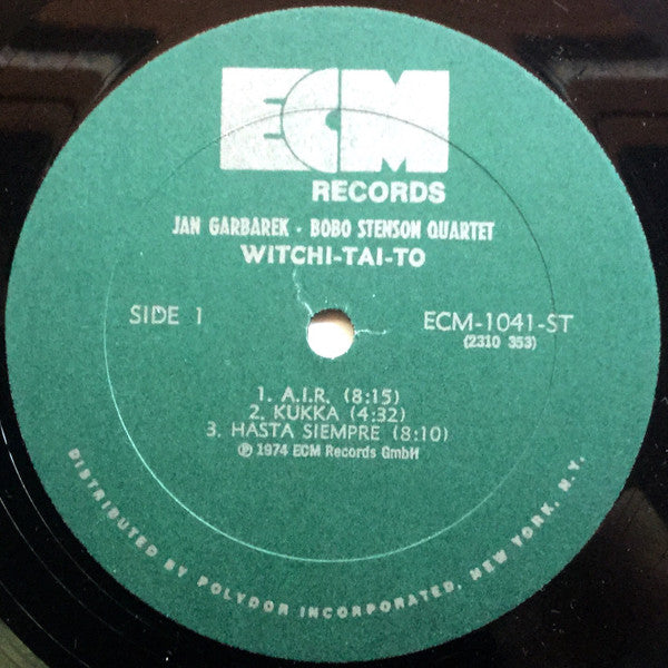 Jan Garbarek - Bobo Stenson Quartet - Witchi-Tai-To (LP) [US] 1st (Very Good Plus (VG+))