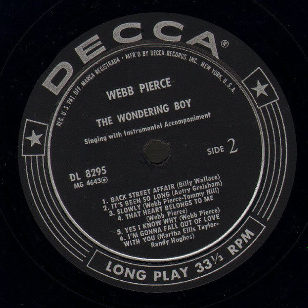 Webb Pierce - The Wondering Boy (1956 MONO)