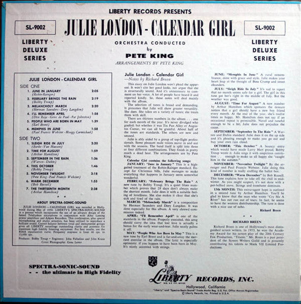 Julie London - Calendar Girl (1956 MONO)