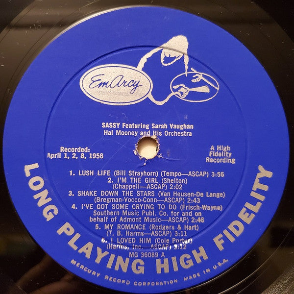 Sarah Vaughan - Sassy (LP) [US] 1st (Very Good Plus (VG+))
