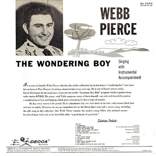 Webb Pierce - The Wondering Boy (1956 MONO)