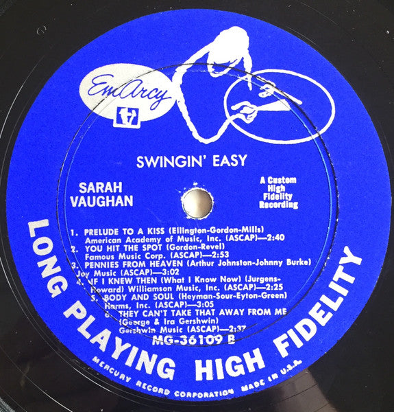 Sarah Vaughan And Her Trio - Swingin' Easy (LP) [US] 1st (Very Good (VG))