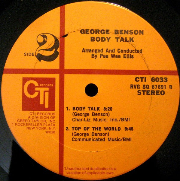 George Benson - Body Talk (LP) [US] 1st (Near Mint (NM or M-))
