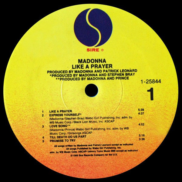 Madonna - Like A Prayer (LP) [US] 1st