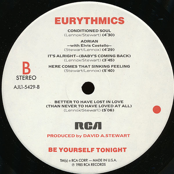 Eurythmics - Be Yourself Tonight (LP) [US] 1st (Mint (M))