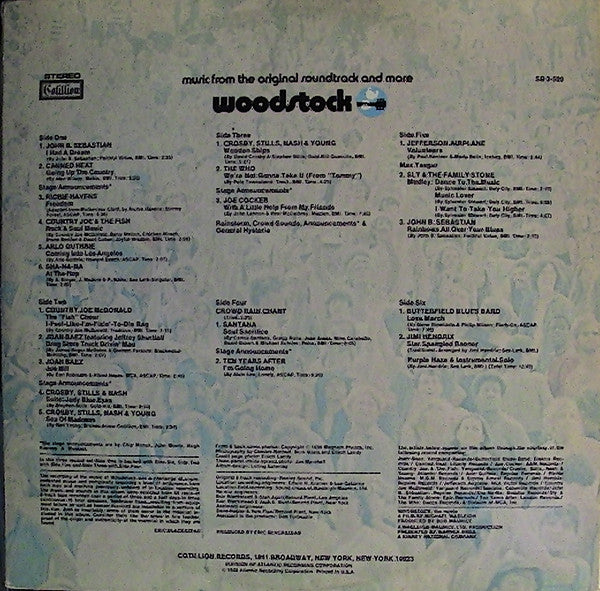 Various - Woodstock - Music From The Original Soundtrack And More (3xLP 1970 Press)