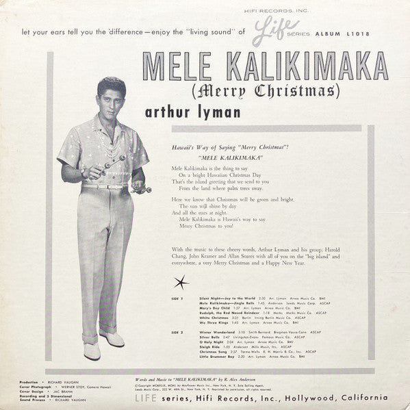 Arthur Lyman - Mele Kalikimaka (Merry Christmas) (LP) [US] 1st (Very Good Plus (VG+))