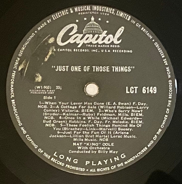 Nat King Cole - Just One Of Those Things (UK MONO ORIGINAL)