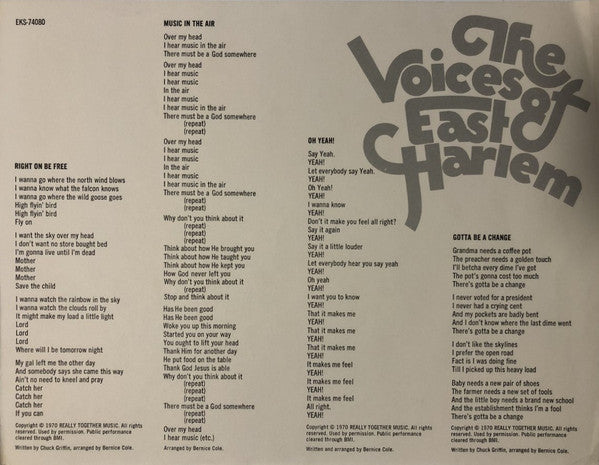 The Voices Of East Harlem - Right On Be Free (LP) [US] 1st (Very Good Plus (VG+))