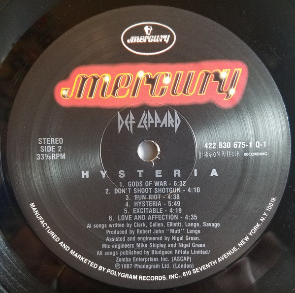 Def Leppard - Hysteria (LP) [US] 1st (Near Mint (NM or M-))