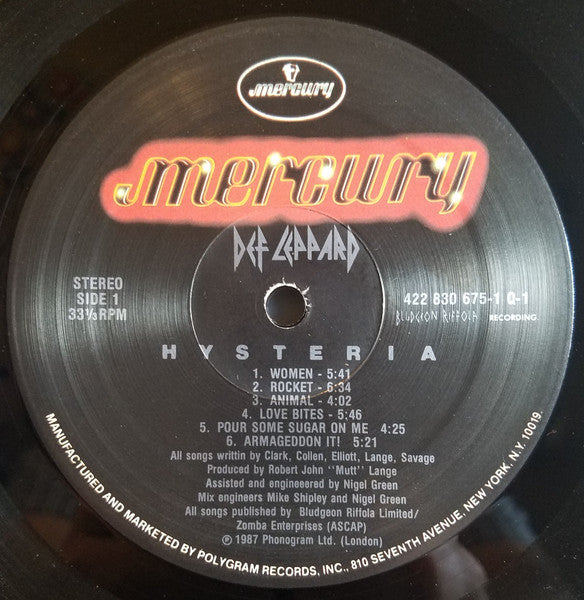 Def Leppard - Hysteria (LP) [US] 1st (Near Mint (NM or M-))
