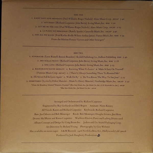 Carpenters - Carpenters (LP) [US] 1st