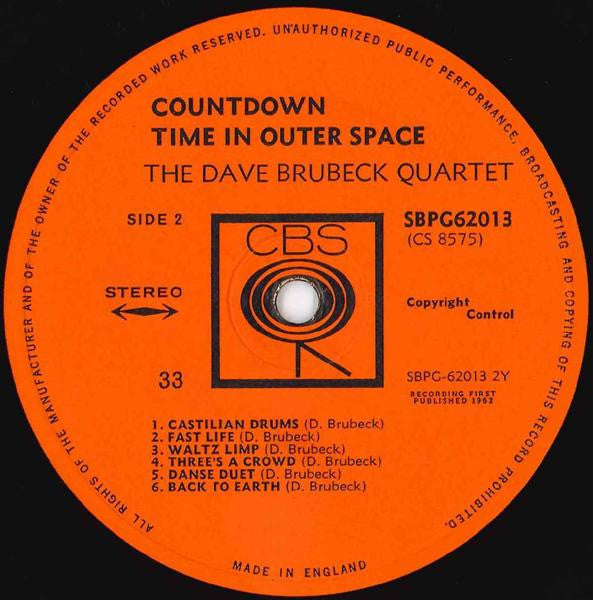 The Dave Brubeck Quartet - Countdown Time In Outer Space (LP) [UK] 1st (Very Good Plus (VG+))