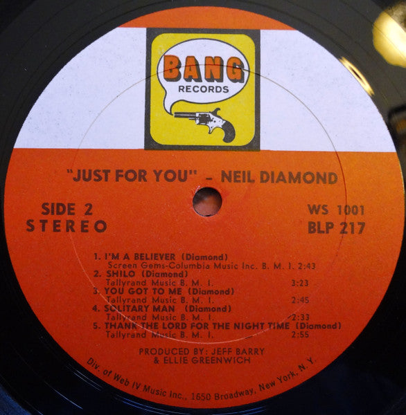 Neil Diamond - Just For You (LP) [US] 1st