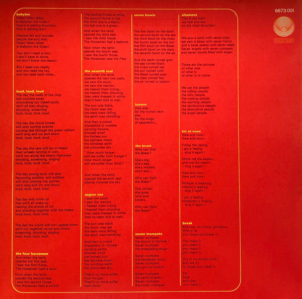 Aphrodite's Child - 666 (LP) [Germany] 1975 RP (Near Mint (NM or M-))