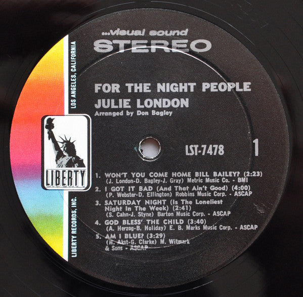 Julie London - For The Night People (LP) [US] 1966 RP (Very Good Plus (VG+))