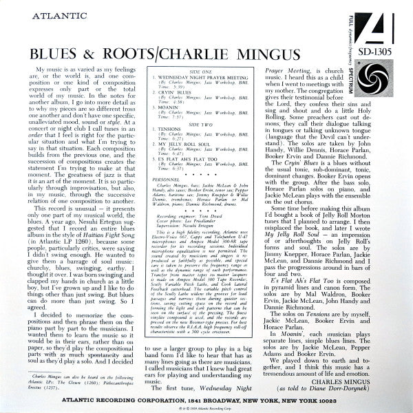Charles Mingus - Blues & Roots  (LP) [Europe] 2016 RP (Near Mint (NM or M-))