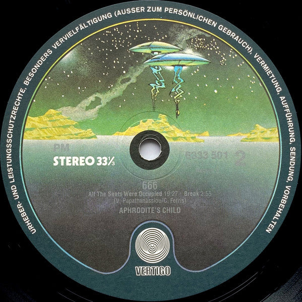 Aphrodite's Child - 666 (LP) [Germany] 1975 RP (Near Mint (NM or M-))