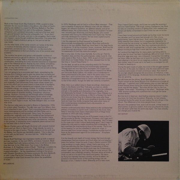 Cecil Taylor - In Transition (LP) [US] 1st (Very Good Plus (VG+))