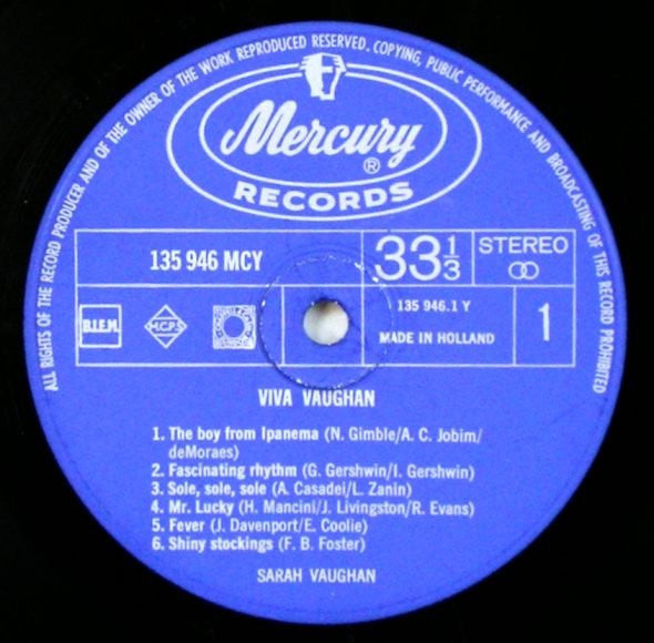 Sarah Vaughan - ¡Viva! Vaughan (LP) [Netherlands] 1st (Very Good (VG))