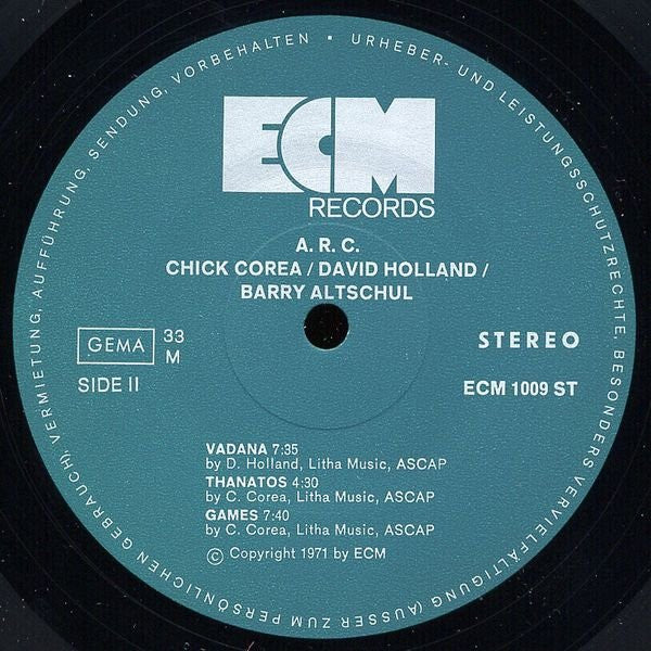 Chick Corea - A.R.C. (LP) [Germany] 1st (Near Mint (NM or M-))