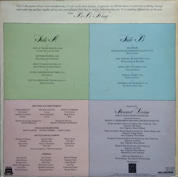 B.B. King - Love Me Tender (1982 STEREO)