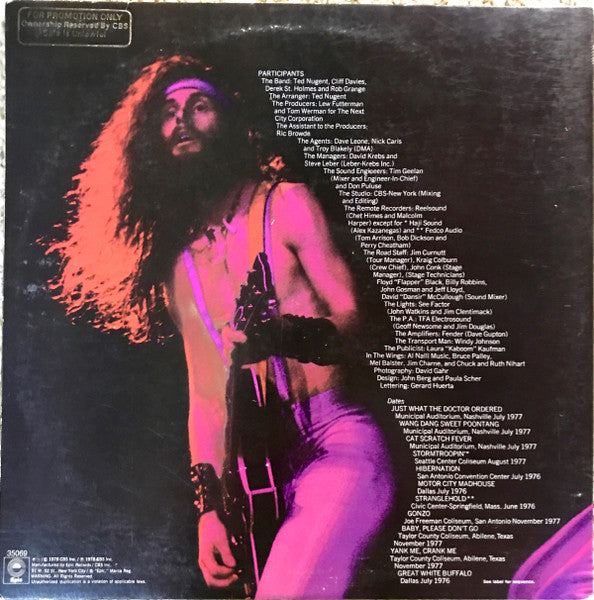 Ted Nugent - Double Live Gonzo (LP) [US] 1st (Near Mint (NM or M-))