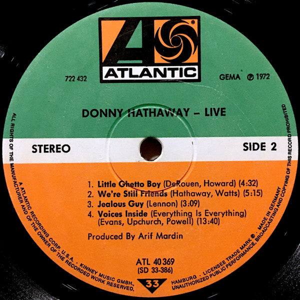 Donny Hathaway - Live (LP) [Germany] 1st (Very Good (VG))