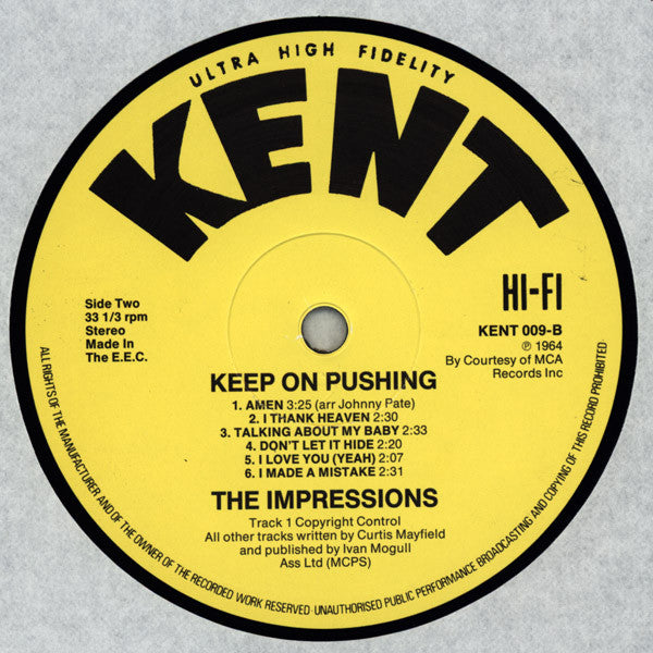 The Impressions - Keep On Pushing (LP) [UK] 1983 RP (Near Mint (NM or M-))