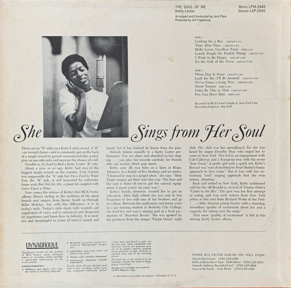 Ketty Lester - The Soul Of Me (LP) [US] 1st