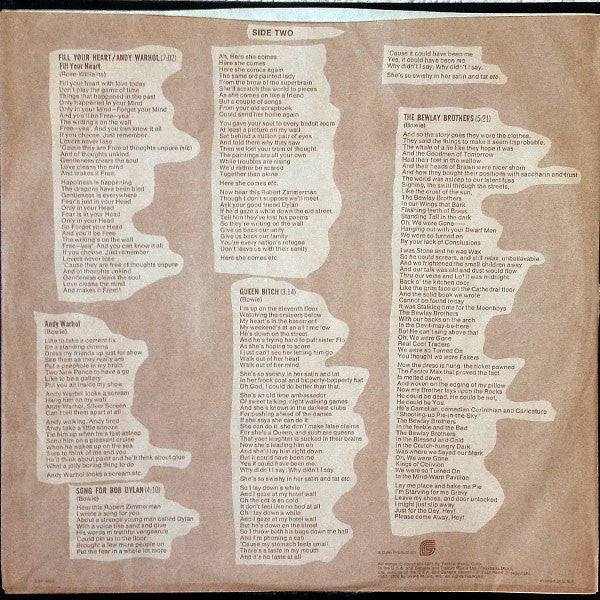 David Bowie - Hunky Dory (LP) [US] 1975 RP (Near Mint (NM or M-))