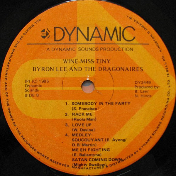 Byron Lee And The Dragonaires - Wine Miss Tiny (1985 US Press)