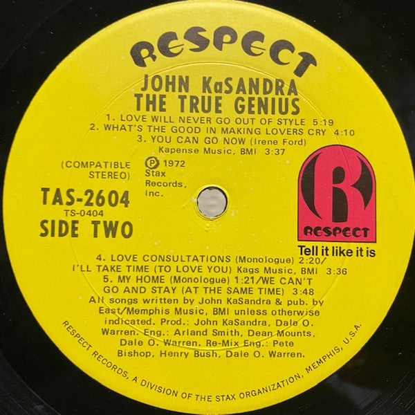 John Kasandra - The True Genius (LP) [US] 1st (Very Good Plus (VG+))