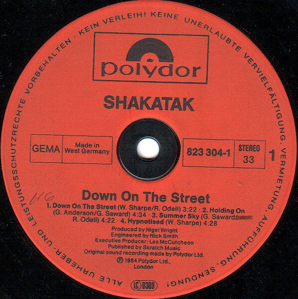 Shakatak - Down On The Street (LP) [Germany] 1st (Very Good Plus (VG+))