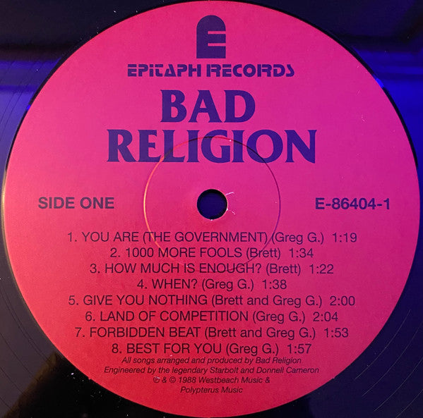 Bad Religion - Suffer (LP) [US] RP (Near Mint (NM or M-))