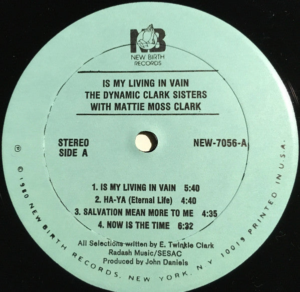 The Clark Sisters - Is My Living In Vain (LP) [US] 1st (Near Mint (NM or M-))