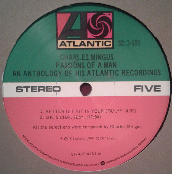 Charles Mingus - Passions Of A Man: An Anthology Of His Atlantic Recordings (LP) [US] 1st (Very Good Plus (VG+))