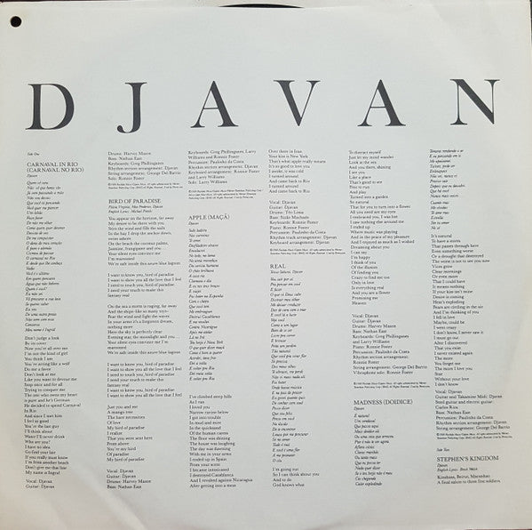 Djavan - Bird Of Paradise (1988 US Press)