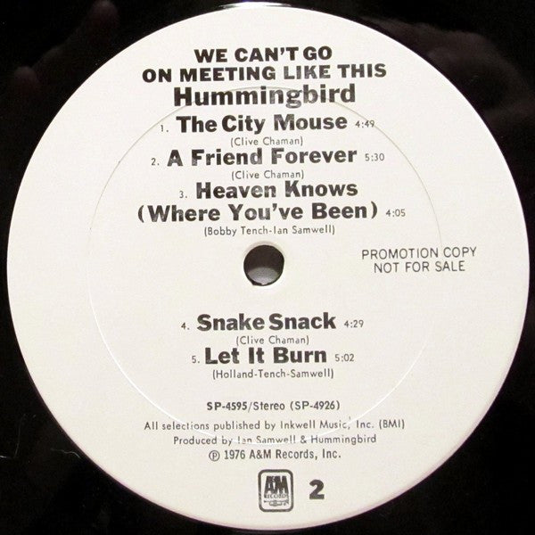 Hummingbird - We Can't Go On Meeting Like This (LP) [US] 1st