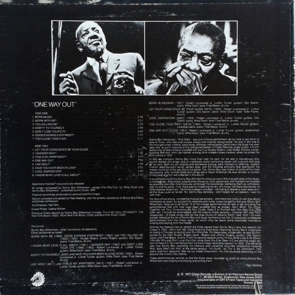 Sonny Boy Williamson - One Way Out (1977 RE)