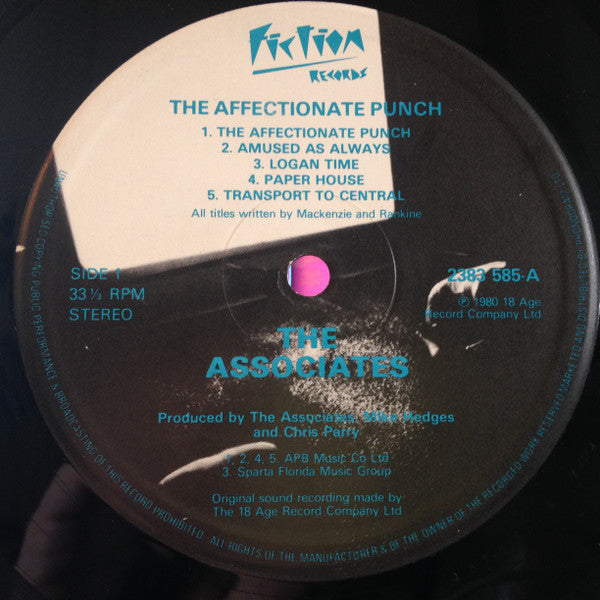 The Associates - The Affectionate Punch (LP) [UK] 1st (Near Mint (NM or M-))