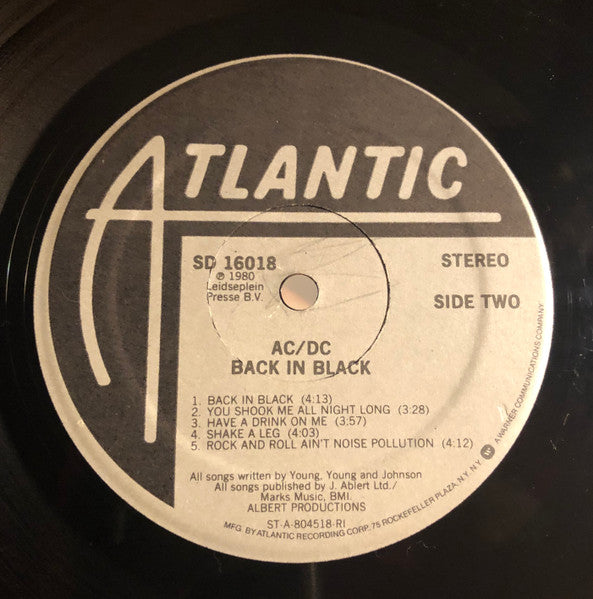 AC/DC - Back In Black (LP) [US] 1st
