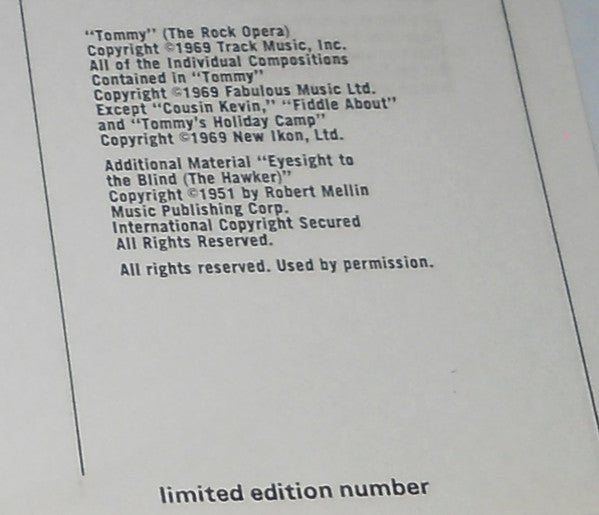 The Who - Tommy (1980 US Press)