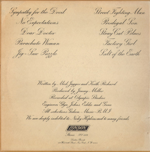 The Rolling Stones - Beggars Banquet (LP) [US] 1st (Very Good Plus (VG+))